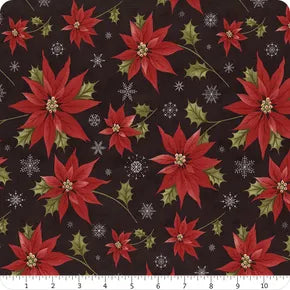Poinsettia Plaza - Festive Floral - Ebony