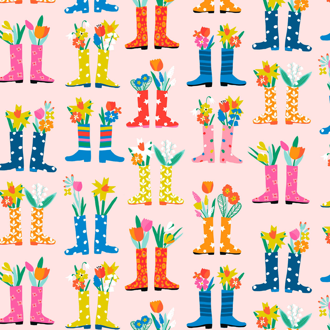 Spring Alphabet - Gumboots on Pink