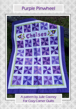 Load image into Gallery viewer, Purple Pinwheel PDF Quilt Pattern