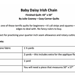 Baby Daisy Irish Chain PDF Quilt Pattern