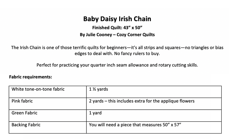 Baby Daisy Irish Chain PDF Quilt Pattern