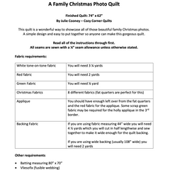 A Family Christmas PDF Quilt Pattern