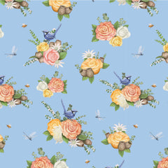 Native Nursery Allover in Floral Blue