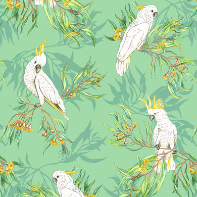Gumtree Friends - Cockatoos on Green