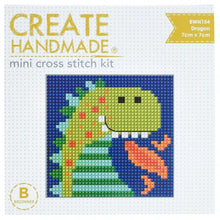 Load image into Gallery viewer, Create Handmade Mini Cross Stitch Kit - Dragon