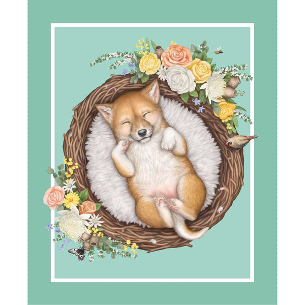 Native Nursery Panel - Dingo in Green