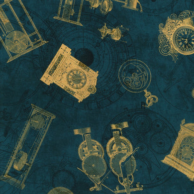 Instrument of the Hours - Time Collage in Navy