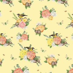 Native Nursery Allover in Floral Yellow