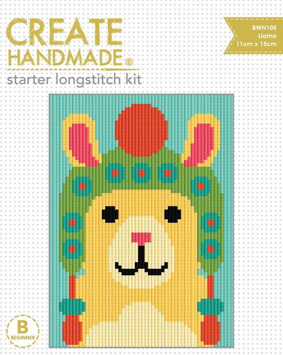Create Handmade Starter Long-Stitch Kit - Llama